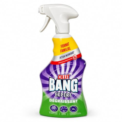 Cillit Bang Spray Dégraissant 750ml – Nettoyant Cuisine Anti-Graisse – Spray Ménager pour Plaques, Four, Hotte, Plan de Travail et Surfaces Lavables