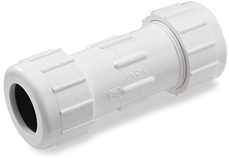 NDS CPC-1000 PVC Compression Coupling, Pipe Connection, Compression Fitting, IPS Coupling, 1-Inch IPS UC, White