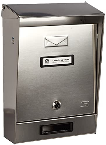 Silmec 10-001 Cassetta postale tradizionale singola per esterno, Inox, Dim.(La.xH.xPr.) 220x325x75/100mm