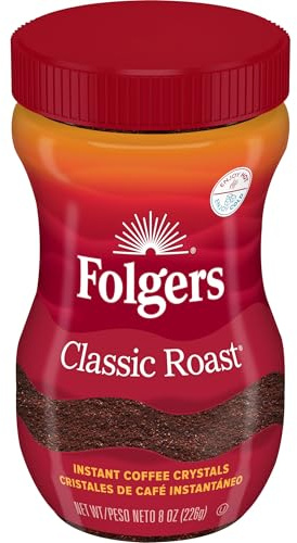Folgers Classic Roast Instant Coffee, 8 Oz. Jar