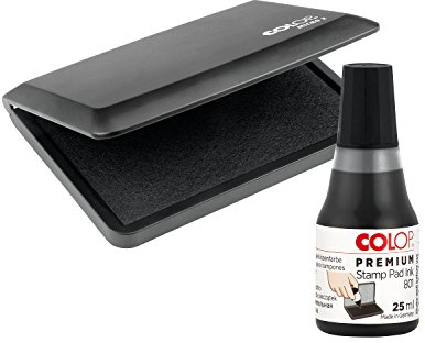 Colop 151304 Stempelkissen Micro 2 + Farbe 801 schwarz, 70 x 110 mm