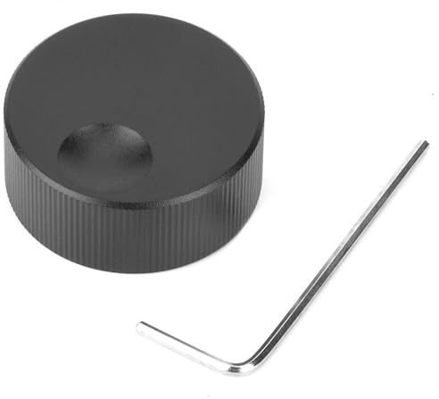 Bouton de Contrôle du Volume en Aluminium Massif Dépoli Noir Compatible avec Potentiomètre 6mm Dimensions 32×13mm Pour Améliorer la Manipulation