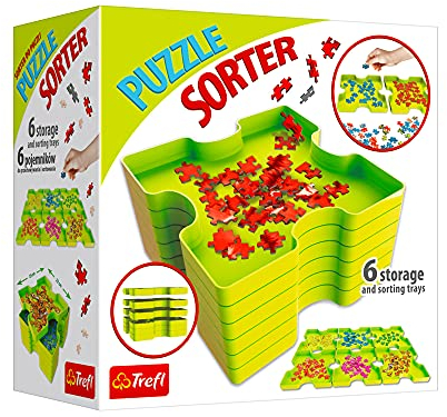 Trefl, Sortierhilfe, ermöglicht die sichere Aufbewahrung und den Transport von Puzzlebehältern, Farbig
