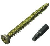 20 viti per telaio in calcestruzzo per porte e finestre + tappi 7,5 mm 152 mm + punta Torx gratuita