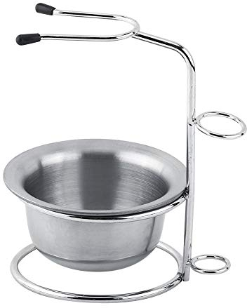 Supporto per set da barba 2 in 1, Set da Barba Uomo 2 in 1, Kit di strumenti per la rasatura da uomo, supporto per pennello da barba in acciaio inossidabile e ciotola per tazza di sapone