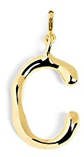 SINGULARU - Charm Letter XL. Pendentif initial en laiton avec finition plaqué or 18Kt. À combiner avec un collier. Bijoux pour femme. Lettre C