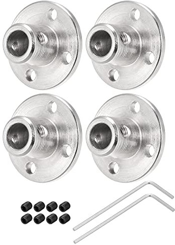 sourcing map 4pcs 6.35mm Coupleur Bride Couplage Connecteur Arbre Axe Raccords pour Bricolage RC Modèle Moteurs avec 8pcs Serrage Vis 2pcs M1.5 Hexagonale Clé