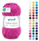 Gründl Wolle Cotton Quick uni - dünne Wolle zum Häkeln - Strickgarn - Häkelgarn - Glänzend und hautfreundlich - 100 % Baumwolle - 1 Knäuel 50 g / 125 m - Nadelstärke 3 - 4 - Orchidee