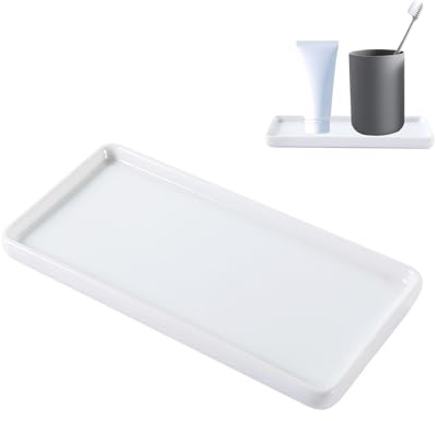 1 vassoio per profumi, semplice vassoio decorativo, vassoio rettangolare in tinta unita, adatto per cucina, tavolo da toeletta, bagno