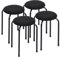 ZZINOKE Stapelhocker 4er-Set, Hocker Rund Schwarz, Hocker Stapelbar, Baumwolle, Esszimmerhocker, Schulhocker für Klassenzimmer, Zuhause, Büro, Outdoor, Garten, Sitzhöhe 45 cm (schwarz)