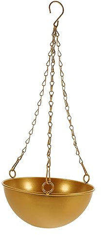 OFFSCH Hängende Blumentöpfe Hängende Körbe Blumentöpfe Drinnen Sukkulenten Zum Aufhängen Blumentöpfe Für Zimmerpflanzen Hängende Pflanzenhalter Pflanzgefäß Für Draußen Golden Plastik