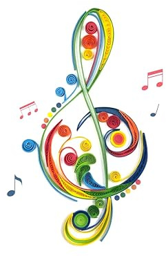 ORIGAMO Original Music Quilling – musikkort – filigran presentkort för födelsedag, årsdag, gratulationskort med kuvert perfekt för att imponera på