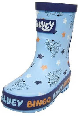 Bluey Botas de agua impermeables para niños con diseño de dibujos animados de bingo para jugar al aire libre, Blue, 24 EU