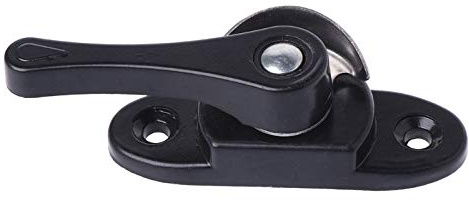 Manillas para ventanas, Manija de cierre ventana deslizante en forma media luna, botón bidireccional, con llave, multicolor(Black)