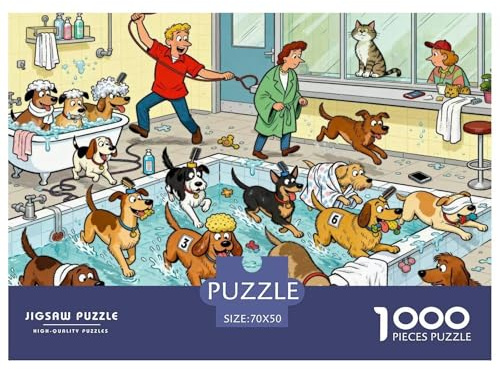 Pet Shop Area lavaggio cani Puzzle in Legno Impermeabile Puzzles Da 1000 Pezzi Per Adulti Impossibili Per Decorazioni Domestiche