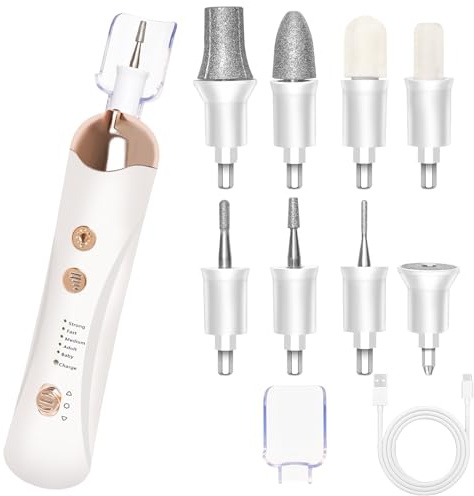 Torno para Uñas Profesional, Lima Uñas Electrica Portatil, con 8 Accesorios para el Cuidado de las Uñas, 5 Velocidades, Manicura y Pedicura Eléctrico Profesional para Salón DIY