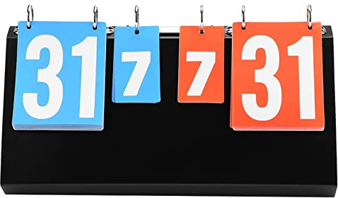 Aoresac Tableau de Bord de Tennis Table à 4 Chiffres, Tableau Score Compétition Sportive pour Tennis Table, Badminton avec Basket-Ball, adapté à Divers Types D'activités