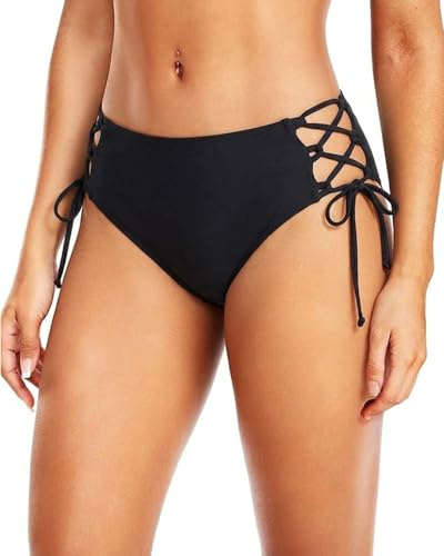 Daci Women's Low Rise Bikini Bottoms - Full Coverage String Side Tie Swim Bottoms Lace Up Bathing Suit 2026 Black M