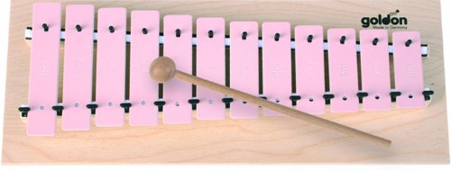 Goldon Metallophon 12 rosa Klangplatten Diatonisch C3 bis G4 Handmade in Germany