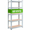 Monzana® Garage Shelving Unit | 5 Tier Industrial Racking | Heavy Duty Free Standing Plug-In Shelves | Warehouse | Shed | Workshop | 875KG Capacity | Silver | 180x90x40cm
