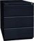 BISLEY Rollcontainer OBA mit 25 mm Top, 3 Universalschubladen, Metall, 633 Schwarz, 56.5 x 42 x 51.9 cm