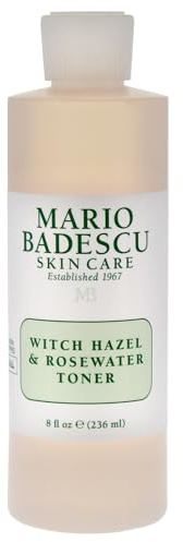 Mario Badescu Witch Hazel & Rosewater Toner for All Skin Types |Alcohol Free Facial Toner that Clarifies and Rejuvenates |Formulated with Witch Hazel & Rose Extract| 8 FL OZ