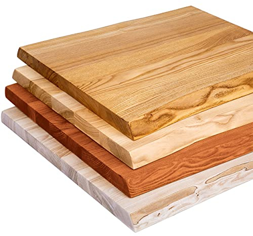 LAMO Manufaktur Tischplatte Wohnzimmertisch Schreibtischplatte Arbeitsplatte Baumkante 100x40 cm, Natur, LHB-01-A-002-104