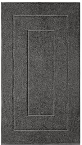 Lashuma Weiche Große Badematte 50x90 cm, London Grau - Anthrazit waschbarer Frottee Vorleger