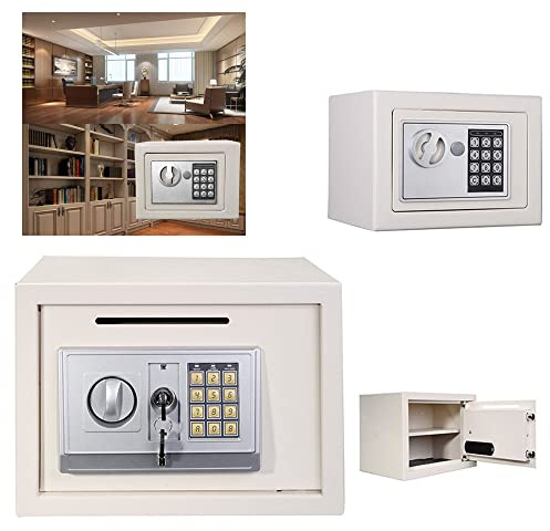 Safe and Lock Box,Security Key Safe Box Code Secure Lock-Storage Cash,4.6L Digital Code Steel Safety Cash Box Money Safe Electronic Security for Home Office Hotel Business,23x17x17cm