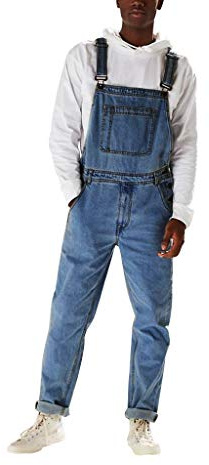2023 Mono Hombre Vaquero otoño Inviernos Casual Moda Peto Vaquero Hombre Pantalones de Mezclilla Retro Denim Jeans de Trabajo con Bolsillo clásico Suelto Jumpsuit Informal Overall pantalón Nueva