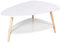 Belfoyer Couchtisch, oval, skandinavisch, Couchtisch, oval, mit 2 Einlegeböden, Nordischer Stil, Naturweiß