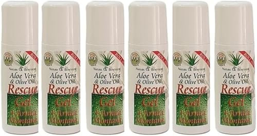 Roll On ResCue Gel Aloe Vera Con Efecto Inmediato Del Alivio Del Dolor con efecto analgésico en Articulaciónes, Cervicales Masaje Practico de Aplicar Alivia Tus Dolores Pack 6 Unidades