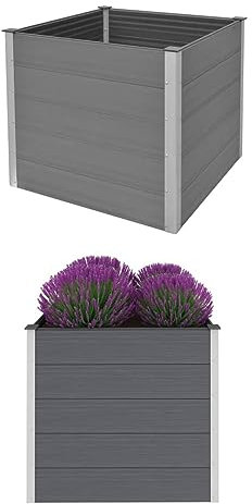 Xichuzi Arriate, Mesa De Cultivo, Huerto Domestico, Cultivo De Plantas Aromaticas, Arriate De Jardín, de WPC Gris 100x100x91 cm