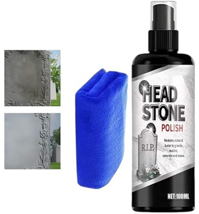 Gravstensrengöringsmedel 100 Milliliter Granitrestaureringsspray | Rengöringssats För Gravstenar På Kyrkogårdar Till Målade Minnesstenar, Kyrkogårdar, Uteplatsplattor, Klinker, Betongytor,