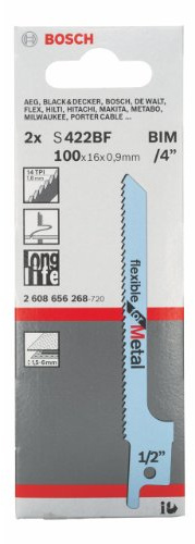 Bosch 2 608 656 268 - Hoja de sierra sable S 422 BF - Flexible for Metal (pack de 2)