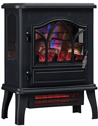 duraflame® 3D Infrared Quartz Electric Fireplace Stove Heater, Black