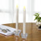 Monzana® LED Stabkerzen flackernde Flamme mit über 300H Leuchtdauer Batterie Echtwachs 1x 4er-Set hell Warmweiß SONDEREDITION Kerzenständer aus Glas