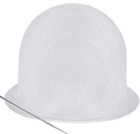 Silicone Frosting Punched Hole Cap Professional Unisex Highlighting Streaking Hair Dye Coloring Hat With Hair Picking Hook Needle