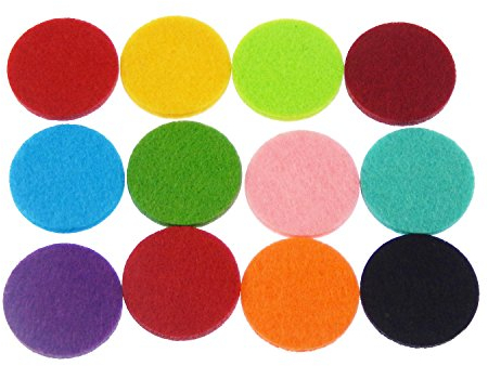 Pack of (x60) Round 30mm Replacement Refill Pads Mixed Colors Aromatherapy Essential Oil Diffuser Locket Necklace Felt Pads Thickened Highly Absorbent Craft Making Accessories