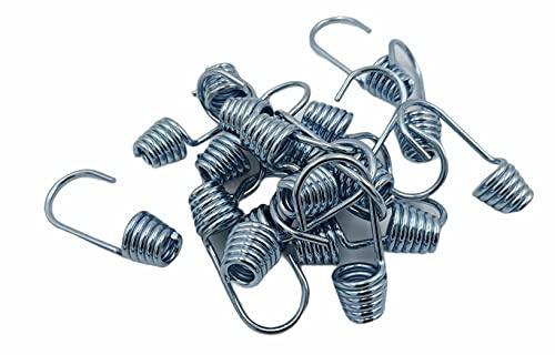 Kombi 20 Ganci Acciaio Corda Elastica Fune 8 mm Nautica Telone Estensibile Moschettone, Gancio in Acciaio Corda Fune Elastica 20 pezzi