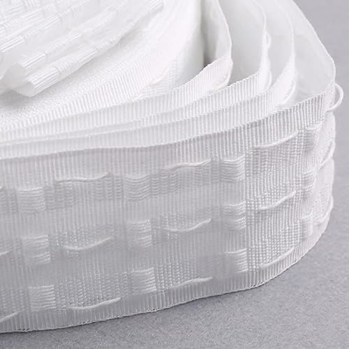 Hoonng Gardinenband Kräuselband, Vorhangband zum Aufnähen, Faltenband für Gardinen, 75 mm Breit Karte a 10M