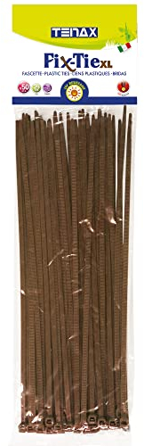 Tenax Fix-Tie XL Bridas de Plástico Multiusos, tamaño: 29 cm, Marrón, Paquete de 50 Unidades