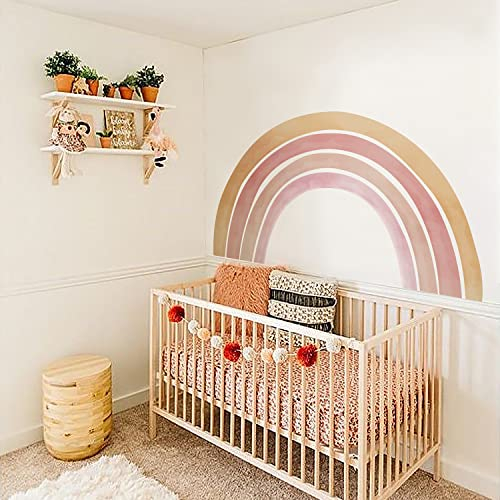 astrkiz Regenbogen Wandtattoo Groß 160x85cm, Selbstklebend Fabric Regenbogen Deko Vitalität Orange, Aquarell Wandsticker Wanddeko für Mädchen Kinderzimmer Schlafzimmer Wohnzimmer