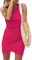 Cuptacc Robe Cocktail Femme Portefeuille Tunique Fête Robes Débardeur Rose Rouge,Mittel 38-40