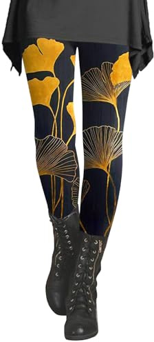 Legging De Sport Femme Push Up - Vintage Tummy Control Pantalons De Yoga Grande Taille d'Hiver Collant Mode Chaud Long Imprimé avec Motif Thermiques