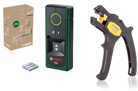 Bosch Ortungsgerät Truvo der 2. Generation & JOKARI 20050 Abisolierzange Super 4 plus, Schwarz, 1 Stück
