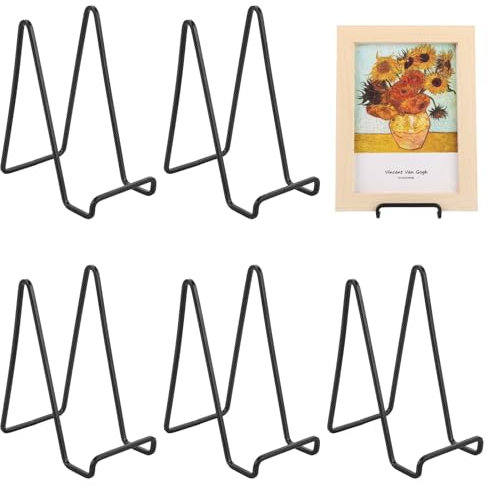MUXHEL 6 Pièces Chevalet Support Assiette Decorative - 15 cm - Chevalet Support Presentoir Porte Assiette - Presentoir Cadre Photo Livre de Table - Pour Plaque, Livre Cuisine, CD, Art