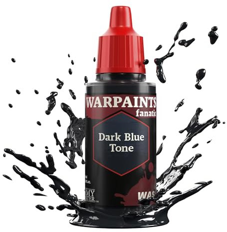 The Army Painter, Warpaints Fanatic Washes Dark Blue Tone Single Acrylics, Miniature Hobby Painting, Quality Paint for Miniature Wargaming