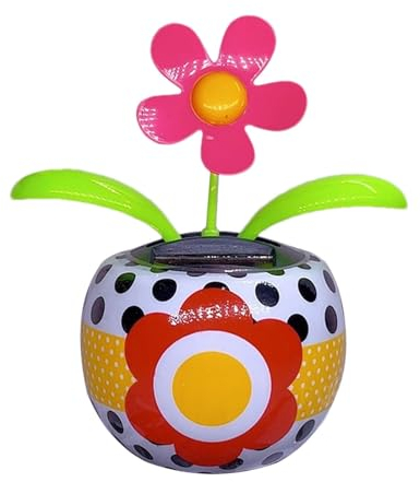 Figura de flor que baila solar, flor solar que se tambalea, flor tambaleante, flor solar alimentada por energía solar, flores móviles solares, flores móviles solares, flores móviles para coche, casa u