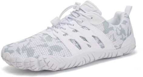 IceUnicorn Barfußschuhe Herren Damen Breite Traillaufschuhe Zehenschuhe Traillaufschuhe Unisex(Weiß, 39EU)